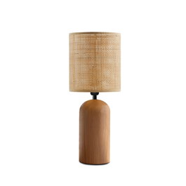 Opviq Lámpara de mesa de madera y bambú Beige